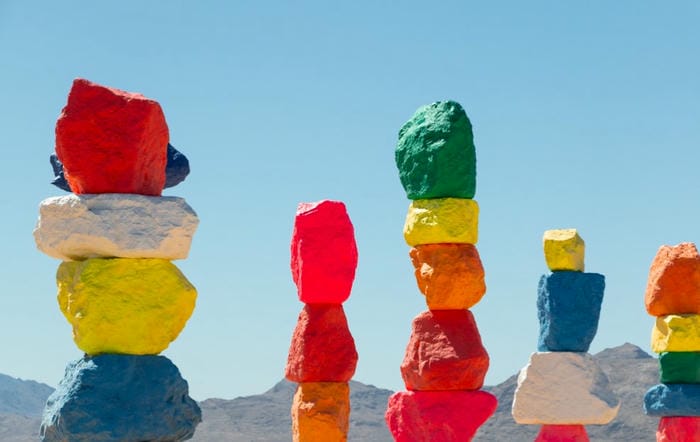 Visit the Seven Magic Mountains Art Installation