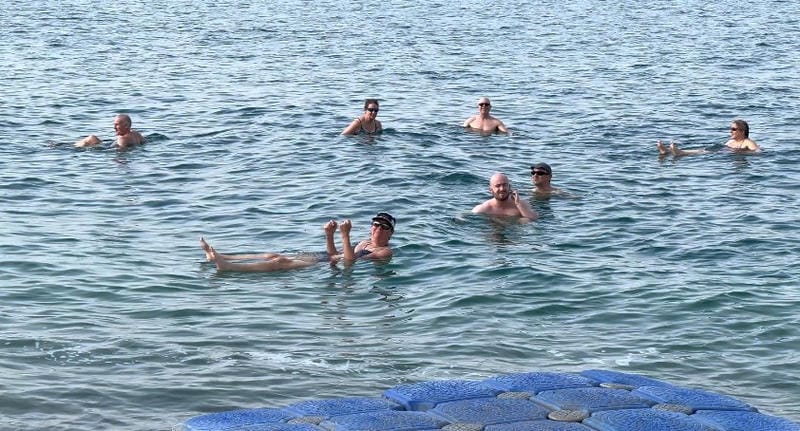 Floating in the Dead Sea